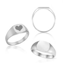Load image into Gallery viewer, Square Signet Rings in Sterling Silver (10 mm - 18 mm)