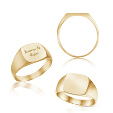 Load image into Gallery viewer, Square Signet Rings in 14K Yellow Gold (10 mm - 18 mm)