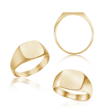 Load image into Gallery viewer, Square Signet Rings in 14K Yellow Gold (10 mm - 18 mm)