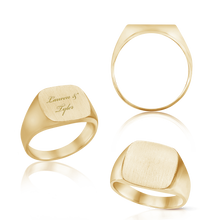 Load image into Gallery viewer, Square Signet Rings in 14K Yellow Gold (10 mm - 18 mm)