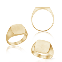 Load image into Gallery viewer, Square Signet Rings in 14K Yellow Gold (10 mm - 18 mm)