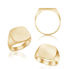 Load image into Gallery viewer, Square Signet Rings in 14K Yellow Gold (10 mm - 18 mm)