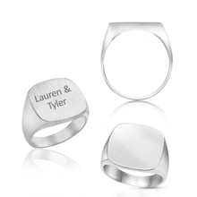 Load image into Gallery viewer, Square Signet Rings in Sterling Silver (10 mm - 18 mm)