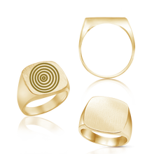 Load image into Gallery viewer, Square Signet Rings in 14K Yellow Gold (10 mm - 18 mm)