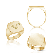 Load image into Gallery viewer, Square Signet Rings in 14K Yellow Gold (10 mm - 18 mm)