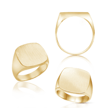 Load image into Gallery viewer, Square Signet Rings in 14K Yellow Gold (10 mm - 18 mm)