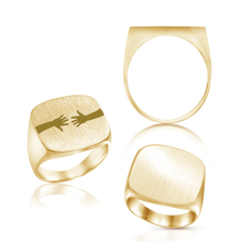 Load image into Gallery viewer, Square Signet Rings in 14K Yellow Gold (10 mm - 18 mm)