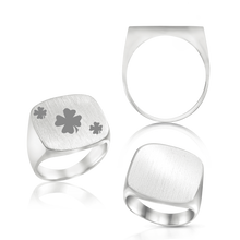 Load image into Gallery viewer, Square Signet Rings in Sterling Silver (10 mm - 18 mm)