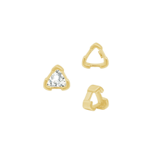 Load image into Gallery viewer, ITI NYC V-End Trillion Shape Single Wire Settings in 14K Gold (3.00 mm - 10.00 mm)