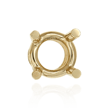 Load image into Gallery viewer, ITI NYC Four Prong Round Heavy Tapered Wire Basket Settings in 14K Gold (4.00 mm - 10.00 mm)