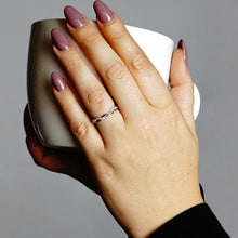 Load image into Gallery viewer, Stackable Ring with Stones in Oval Braid Design in 14K Gold