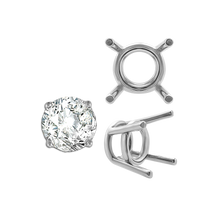 Load image into Gallery viewer, ITI NYC Four Prong Round Medium Weight Settings in 18K Gold (1.75 mm - 11.00 mm)