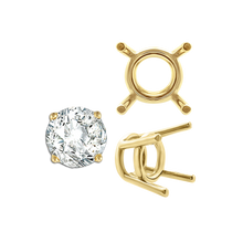 Load image into Gallery viewer, ITI NYC Four Prong Round Medium Weight Settings in 14K Gold (1.75 mm - 11.00 mm)