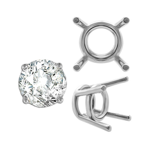 Load image into Gallery viewer, ITI NYC Four Prong Round Medium Weight Settings in Sterling Silver (3.50 mm - 11.00 mm)