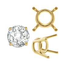 Load image into Gallery viewer, ITI NYC Four Prong Round Medium Weight Settings in 18K Gold (1.75 mm - 11.00 mm)