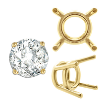 Load image into Gallery viewer, ITI NYC Four Prong Round Medium Weight Settings in 18K Gold (1.75 mm - 11.00 mm)