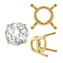 Load image into Gallery viewer, ITI NYC Four Prong Round Medium Weight Settings in 14K Gold (1.75 mm - 11.00 mm)