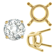 Load image into Gallery viewer, ITI NYC Four Prong Round Medium Weight Settings in 18K Gold (1.75 mm - 11.00 mm)