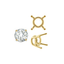 Load image into Gallery viewer, ITI NYC Four Prong Round Medium Weight Settings in 18K Gold (1.75 mm - 11.00 mm)