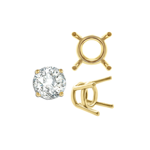 Load image into Gallery viewer, ITI NYC Four Prong Round Medium Weight Settings in 14K Gold (1.75 mm - 11.00 mm)