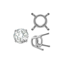 Load image into Gallery viewer, ITI NYC Four Prong Round Medium Weight Settings in Sterling Silver (3.50 mm - 11.00 mm)