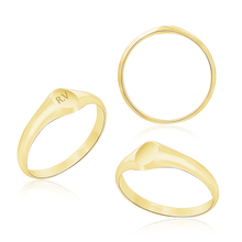 Load image into Gallery viewer, Oval (Vertical) Signet Rings in 14K Yellow Gold (6 x 4 mm - 20 x 18 mm)