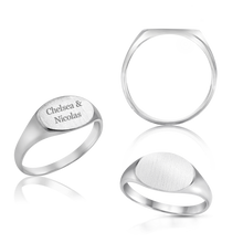 Load image into Gallery viewer, Oval (Horizontal) Signet Rings in Sterling Silver (4 x 6 mm - 8 x 11 mm)