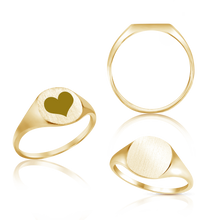 Load image into Gallery viewer, Round Signet Rings in 14K Yellow Gold (5 mm - 10 mm)