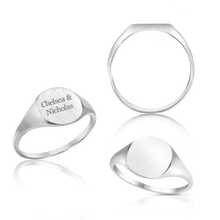Load image into Gallery viewer, Round Signet Rings in Sterling Silver (5 mm - 7 mm)