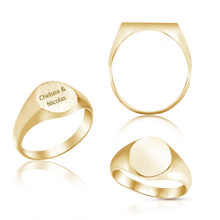 Load image into Gallery viewer, Oval (Vertical) Signet Rings in 14K Yellow Gold (6 x 4 mm - 20 x 18 mm)