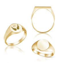 Load image into Gallery viewer, Oval (Vertical) Signet Rings in 14K Yellow Gold (6 x 4 mm - 20 x 18 mm)