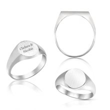 Load image into Gallery viewer, Oval (Vertical) Signet Rings in Sterling Silver (4 x 6 mm - 20 x 18 mm)