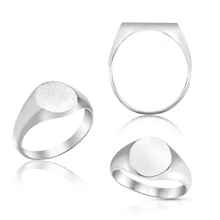 Load image into Gallery viewer, Oval (Vertical) Signet Rings in Sterling Silver (4 x 6 mm - 20 x 18 mm)