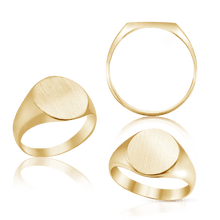 Load image into Gallery viewer, Oval (Vertical) Signet Rings in 14K Yellow Gold (6 x 4 mm - 20 x 18 mm)
