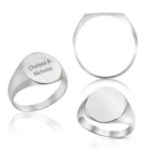 Load image into Gallery viewer, Oval (Vertical) Signet Rings in Sterling Silver (4 x 6 mm - 20 x 18 mm)