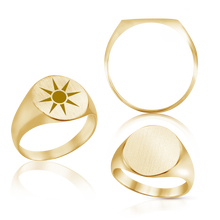 Load image into Gallery viewer, Oval (Vertical) Signet Rings in 14K Yellow Gold (6 x 4 mm - 20 x 18 mm)