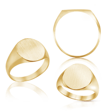 Load image into Gallery viewer, Oval (Vertical) Signet Rings in 14K Yellow Gold (6 x 4 mm - 20 x 18 mm)
