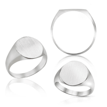 Load image into Gallery viewer, Oval (Vertical) Signet Rings in Sterling Silver (4 x 6 mm - 20 x 18 mm)