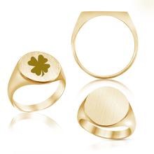 Load image into Gallery viewer, Oval (Vertical) Signet Rings in 14K Yellow Gold (6 x 4 mm - 20 x 18 mm)