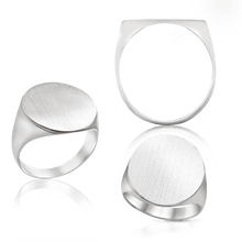 Load image into Gallery viewer, Oval (Vertical) Signet Rings in Sterling Silver (4 x 6 mm - 20 x 18 mm)