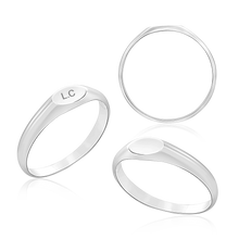Load image into Gallery viewer, Oval (Horizontal) Signet Rings in Sterling Silver (4 x 6 mm - 8 x 11 mm)