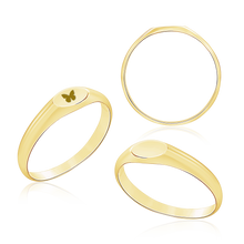 Load image into Gallery viewer, Oval (Horizontal) Signet Rings in 14K Yellow Gold (4 x 6 mm - 8 x 11 mm)