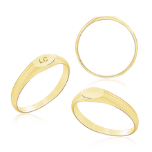 Load image into Gallery viewer, Oval (Horizontal) Signet Rings in 14K Yellow Gold (4 x 6 mm - 8 x 11 mm)