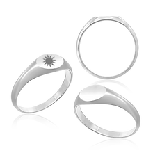 Load image into Gallery viewer, Oval (Horizontal) Signet Rings in Sterling Silver (4 x 6 mm - 8 x 11 mm)