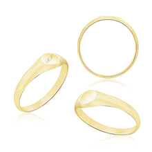 Load image into Gallery viewer, Round Signet Rings in 14K Yellow Gold (5 mm - 10 mm)