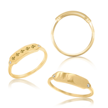 Load image into Gallery viewer, Rectangular Signet Rings with Diamonds in 14K Yellow Gold (15 x 5 mm)