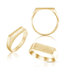 Load image into Gallery viewer, Rectangular Signet Rings in 14K Yellow Gold (10 x 6 mm - 15 x 10 mm)