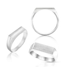 Load image into Gallery viewer, Rectangular Signet Rings in Sterling Silver (10 x 6 mm - 15 x 10 mm)
