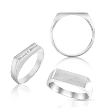Load image into Gallery viewer, Rectangular Signet Rings in Sterling Silver (10 x 6 mm - 15 x 10 mm)