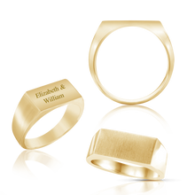 Load image into Gallery viewer, Rectangular Signet Rings in 14K Yellow Gold (10 x 6 mm - 15 x 10 mm)